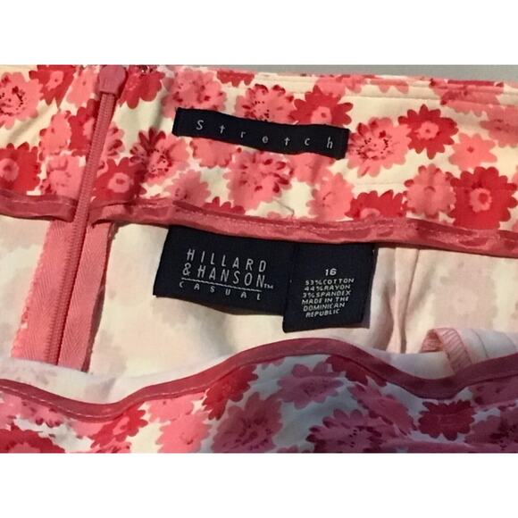 Hillard & Hanson Pink Floral Barberry Skirt Size 16 NWT Casual Women's Clothing - Picture 3 of 5